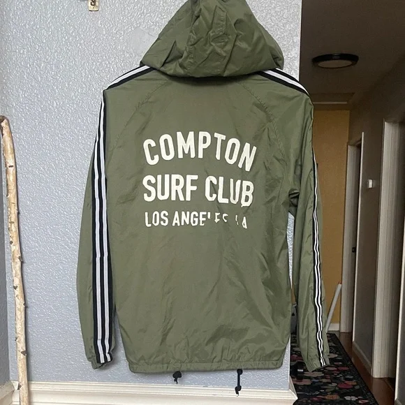 Compton Surf Club Matix Olive Hooded Windbreaker - Picture 5 of 6